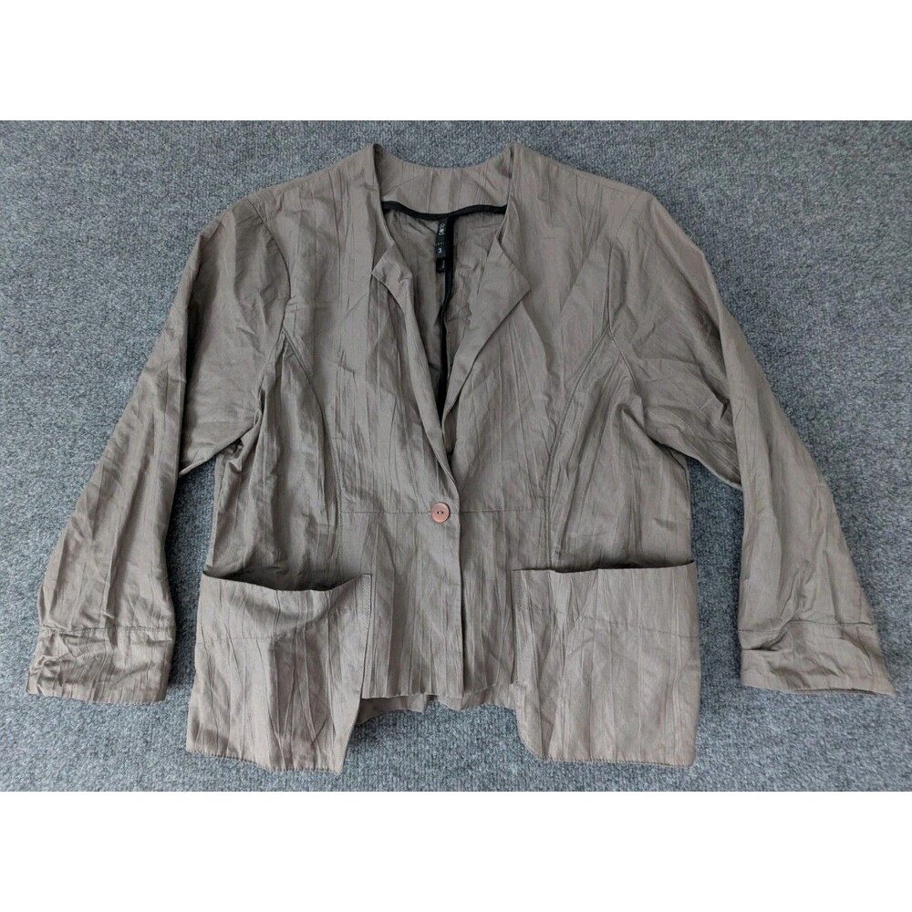Porto San Francisco Jacket Single Button Blazer Women's Size 3 US Sz Large Tan